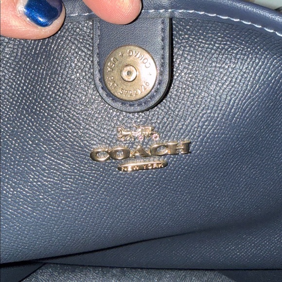 NWT Coach Cherry Print CityTote and Wallet Set -Navy Blue Pink Incl DB,Charm - Picture 10 of 15